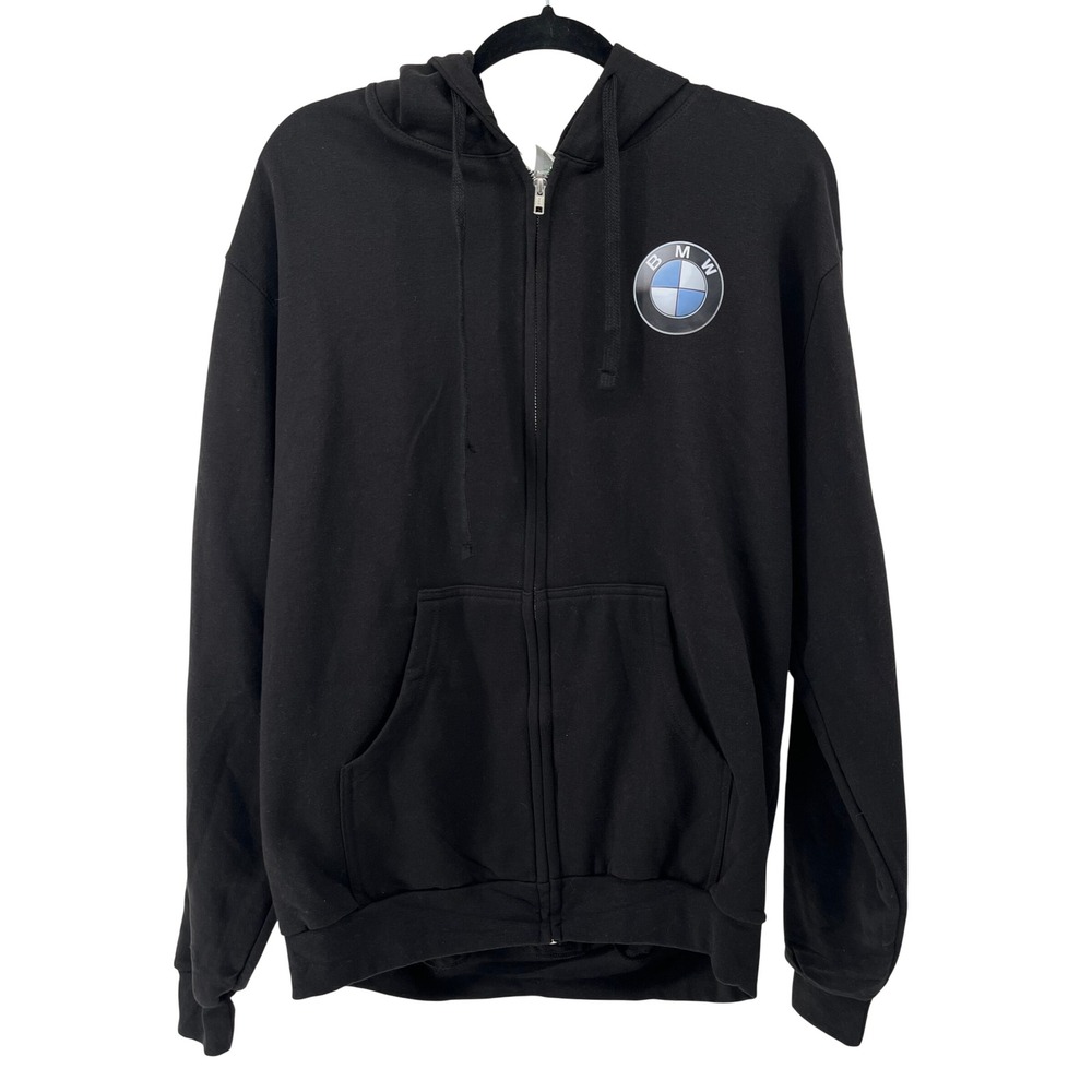 Tultex 331 Mens BMW Logo Full Zip Hoodie Black Fleece Sweatshirt Large